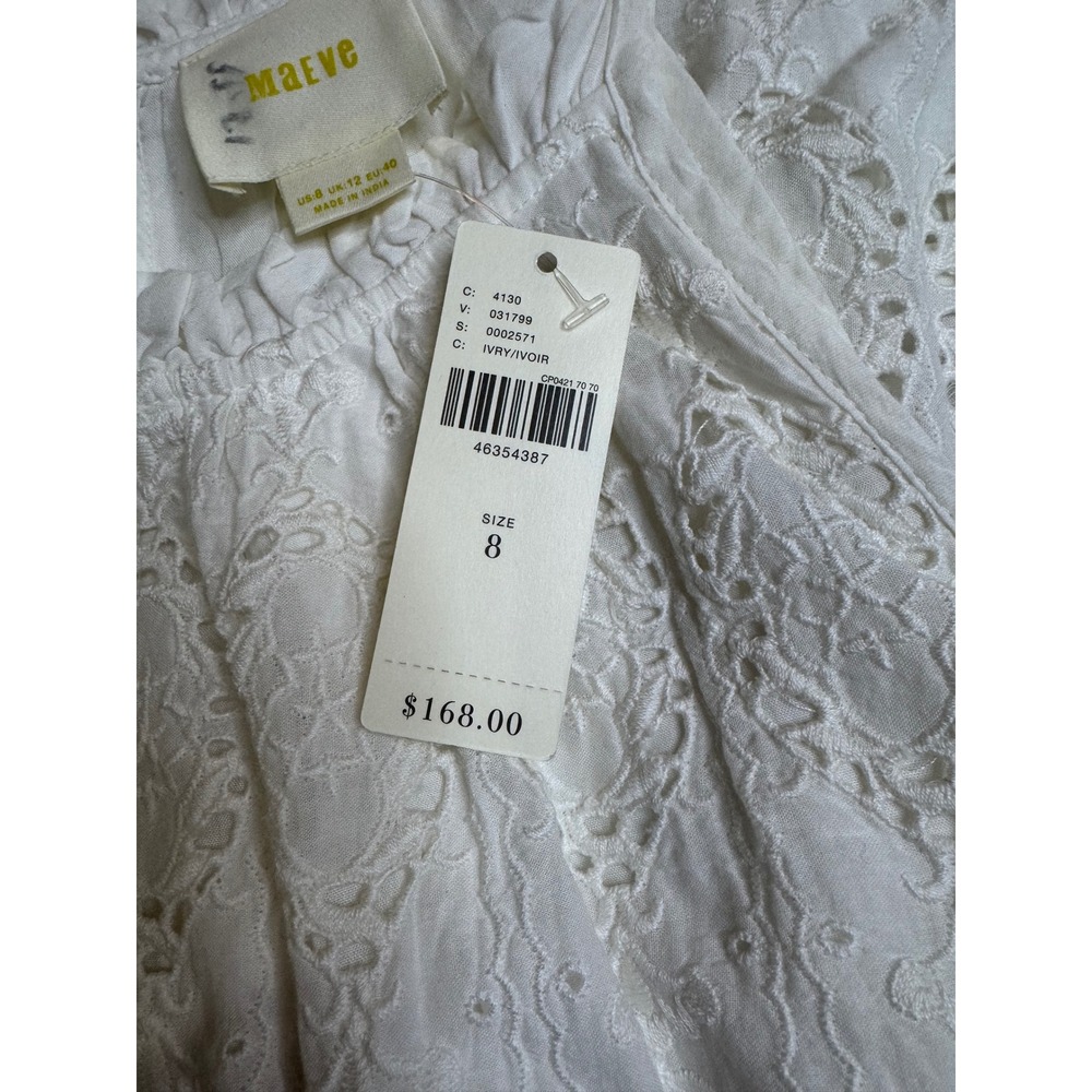 Anthropologie Eyelet Dress NWT Women's 8 Cottagecore Boho Maeve Festival Lace - Picture 4 of 13